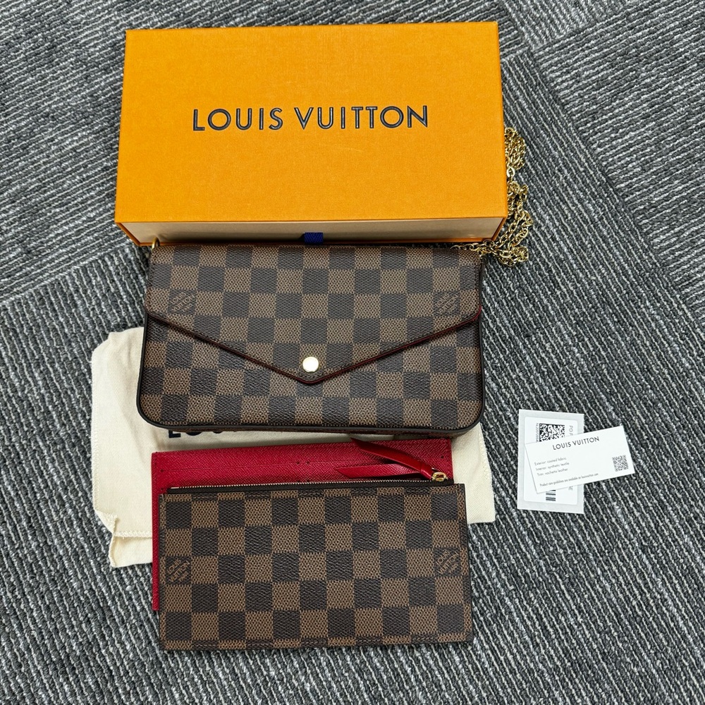 LOUIS VUITTON DAMIER EBENE FELICIE POCHETTE CLUTCH